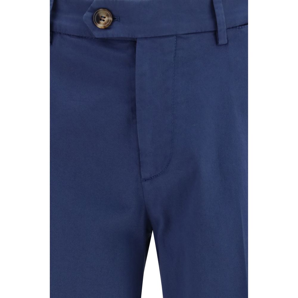 Brunello Cucinelli Blue Cotton Pants