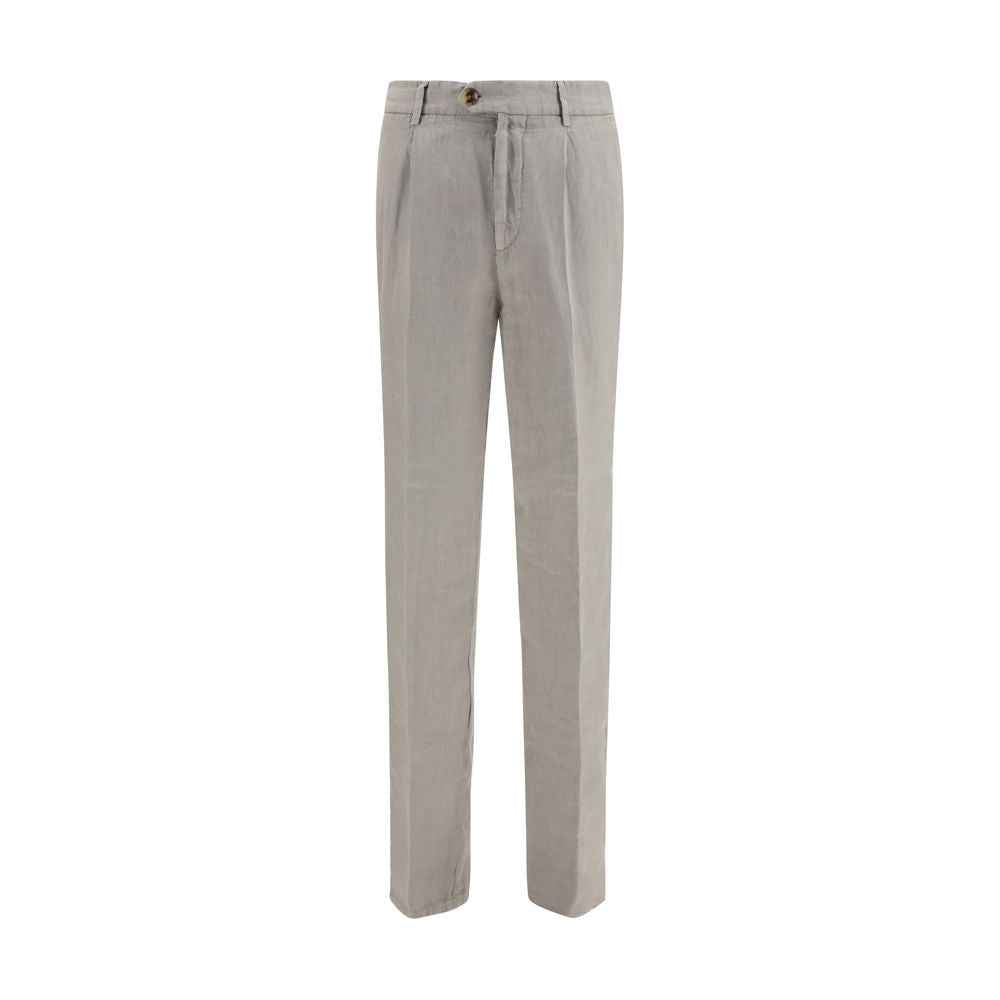 Brunello Cucinelli Gray Linen Casual Pants