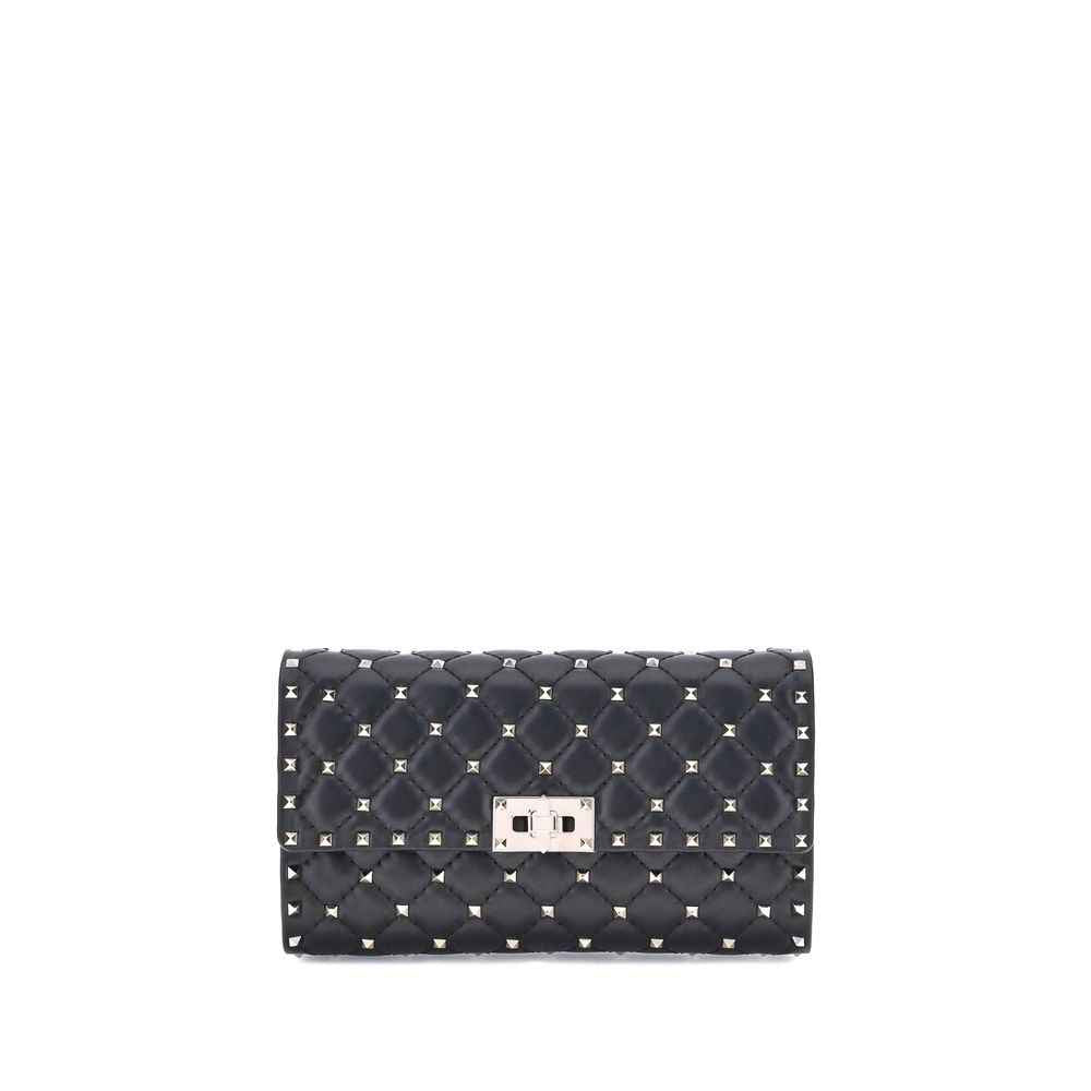 Valentino Garavani Black Calf Leather Bos Taurus Shoulder Bag