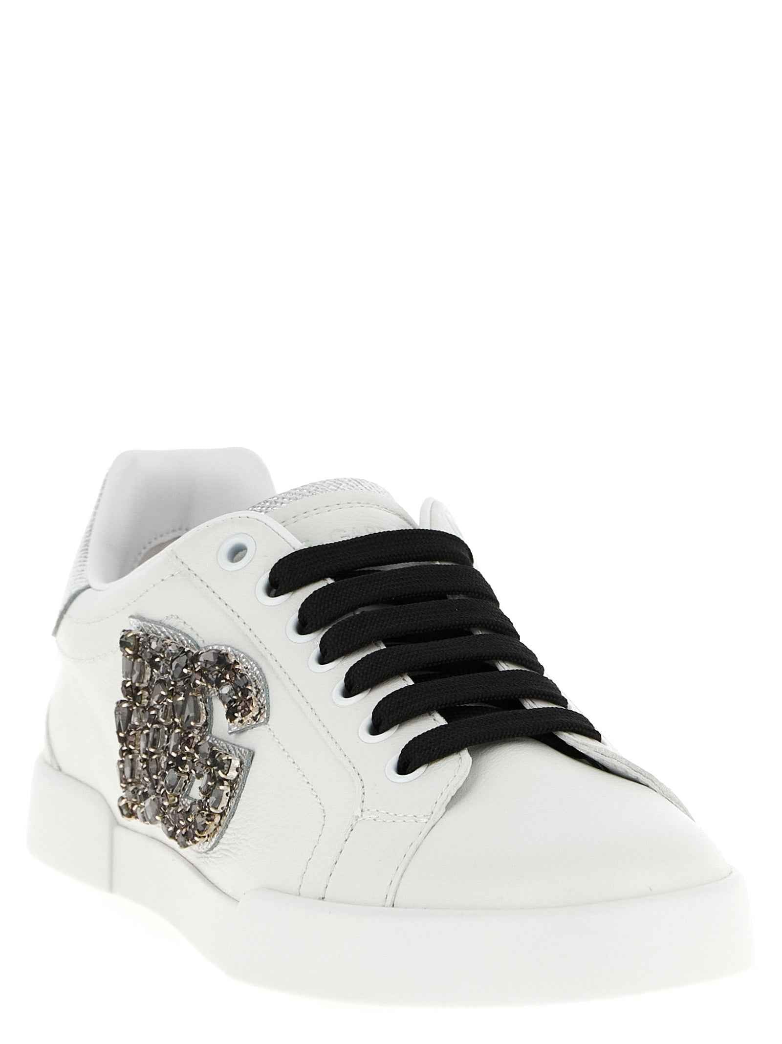 Dolce & Gabbana Silver Calfskin Low Top Sneakers