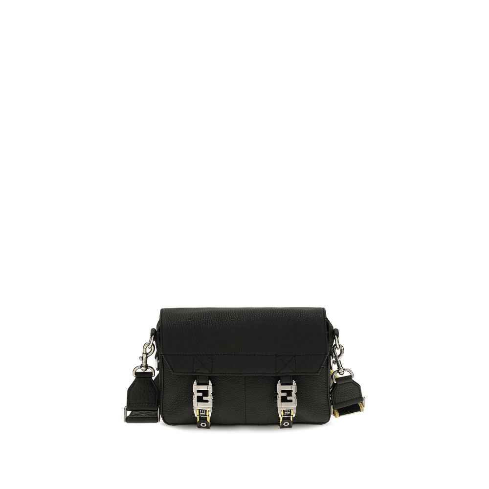 Fendi Black Calf Leather Bos Taurus Shoulder Bag
