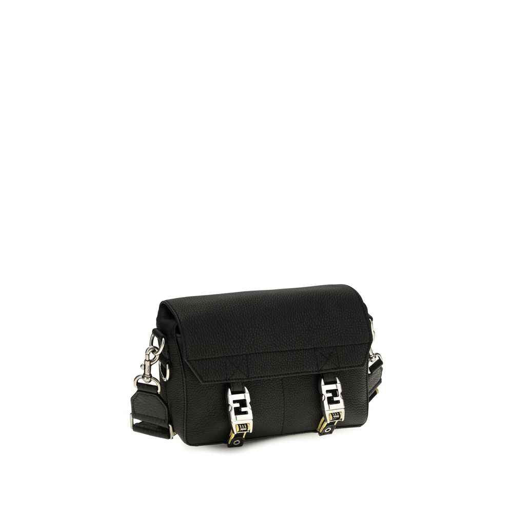 Fendi Black Calf Leather Bos Taurus Shoulder Bag