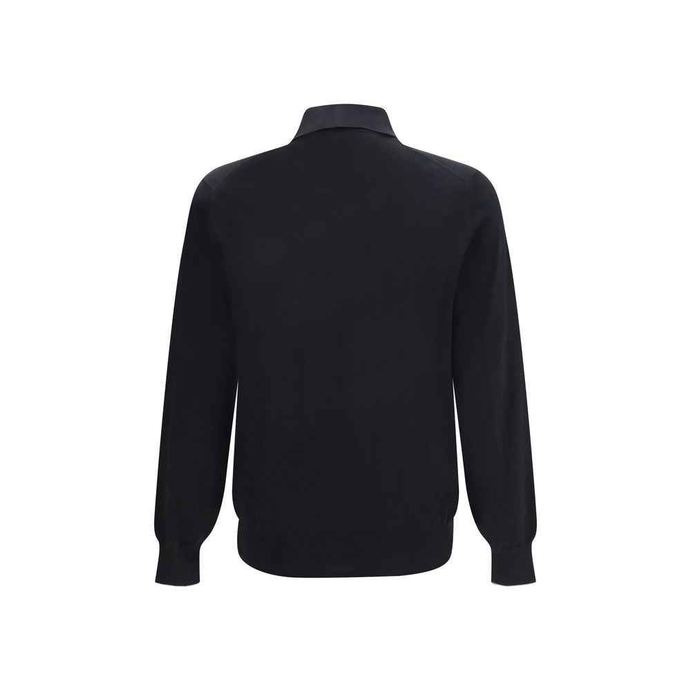 Brunello Cucinelli Black Cotton Polo Shirt