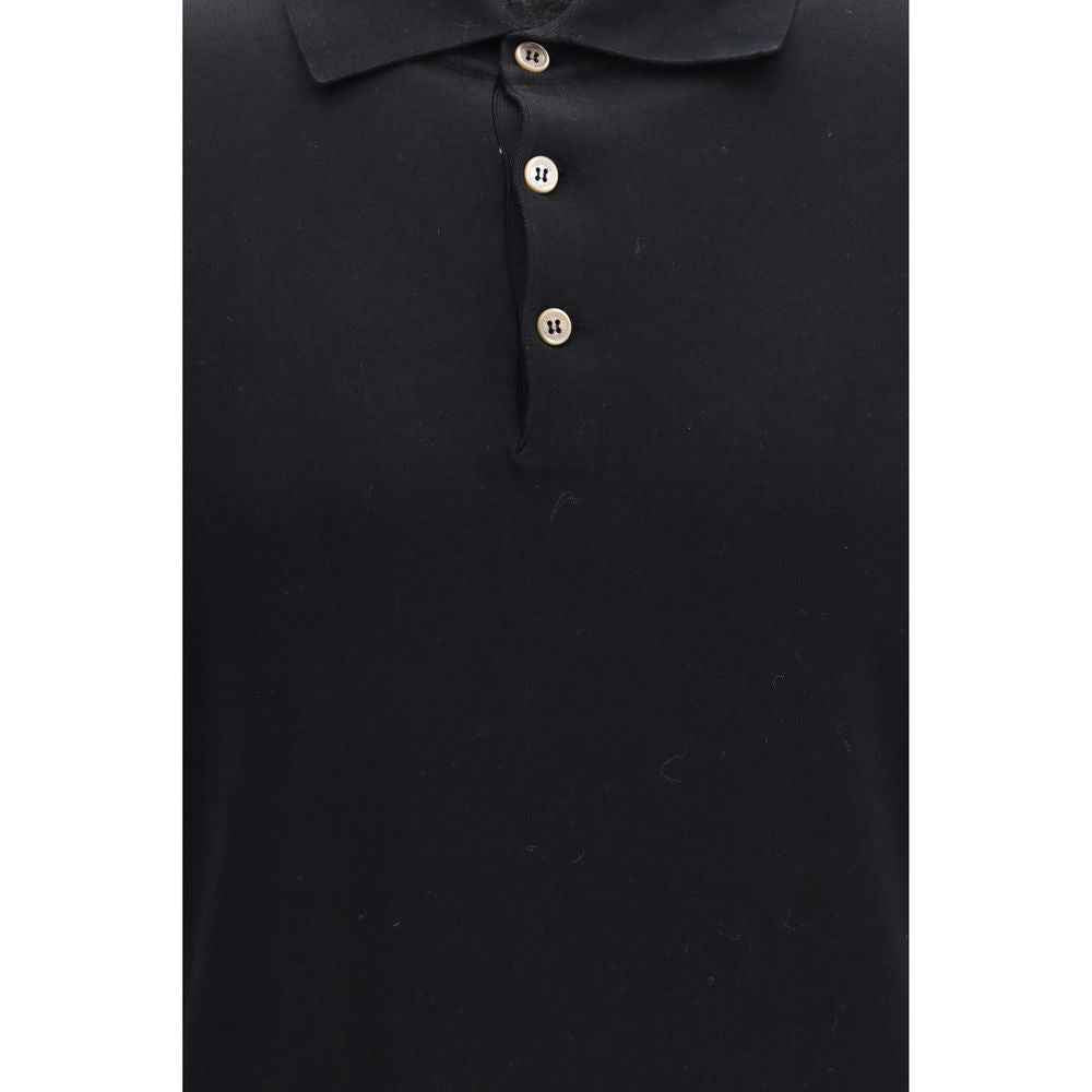 Brunello Cucinelli Black Cotton Polo Shirt
