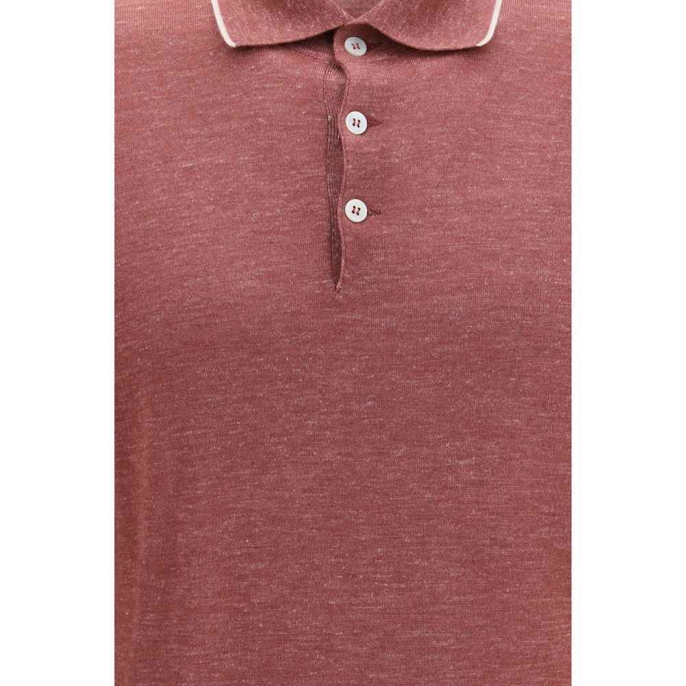Brunello Cucinelli Bordeaux Cashmere Polo Shirt