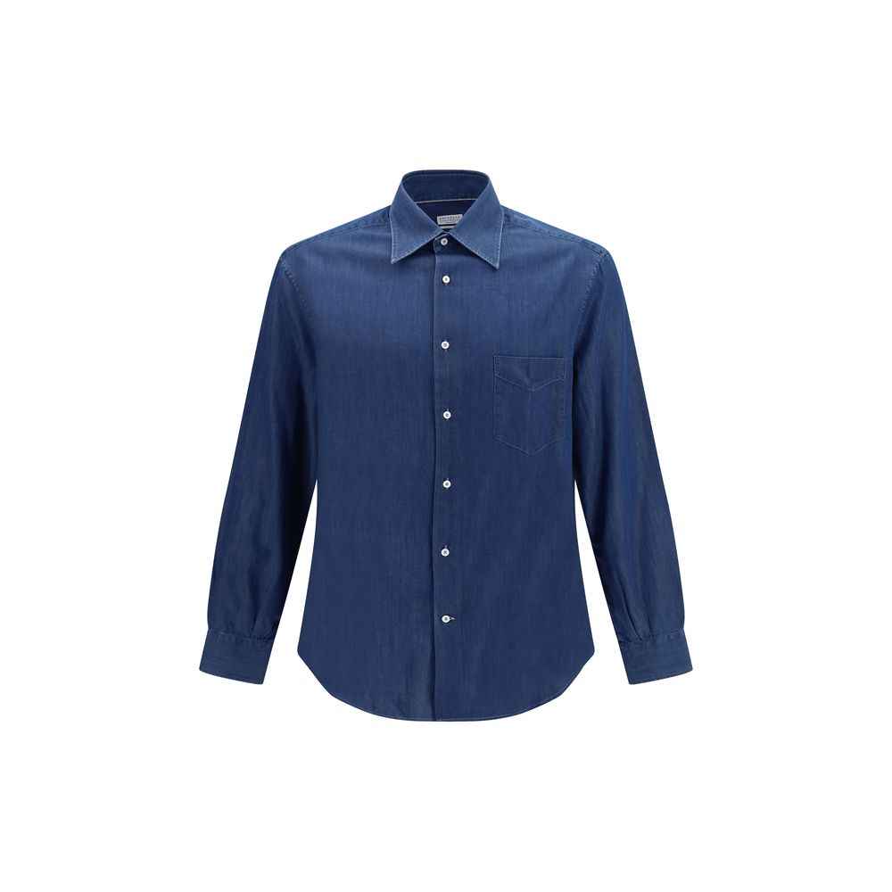 Brunello Cucinelli Blue Denim Shirt