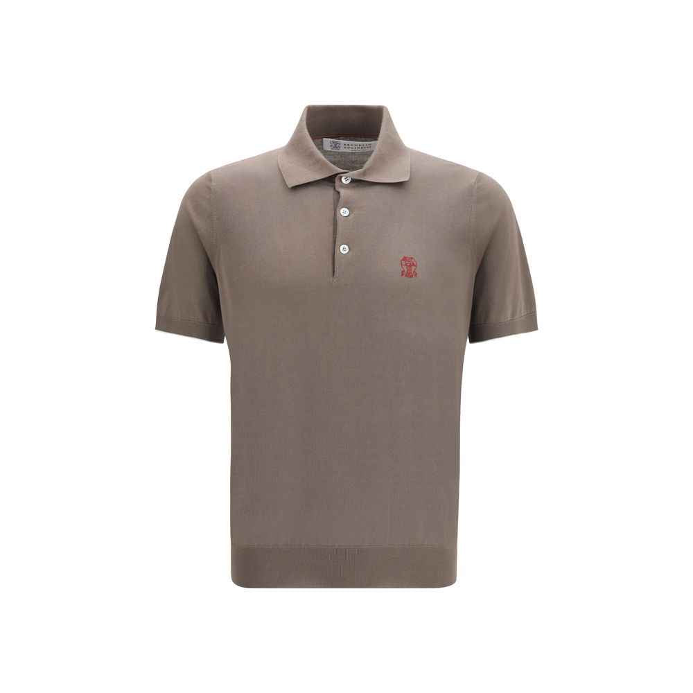 Brunello Cucinelli Brown Cotton Polo Shirt