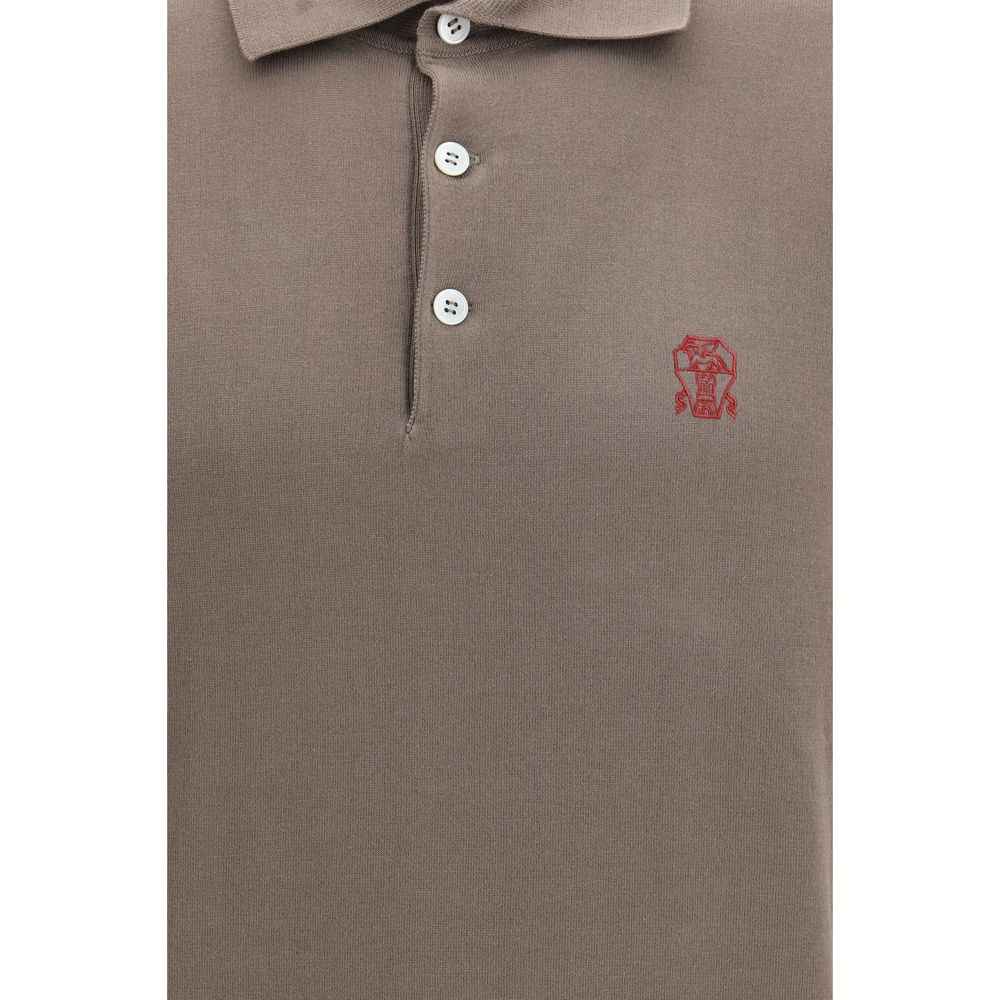 Brunello Cucinelli Brown Cotton Polo Shirt