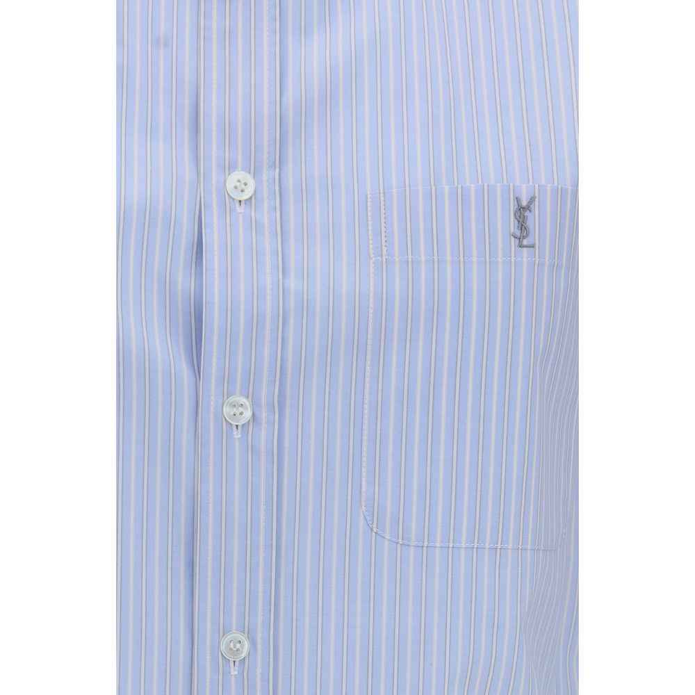 Saint Laurent Blue Cotton Pattern Shirt