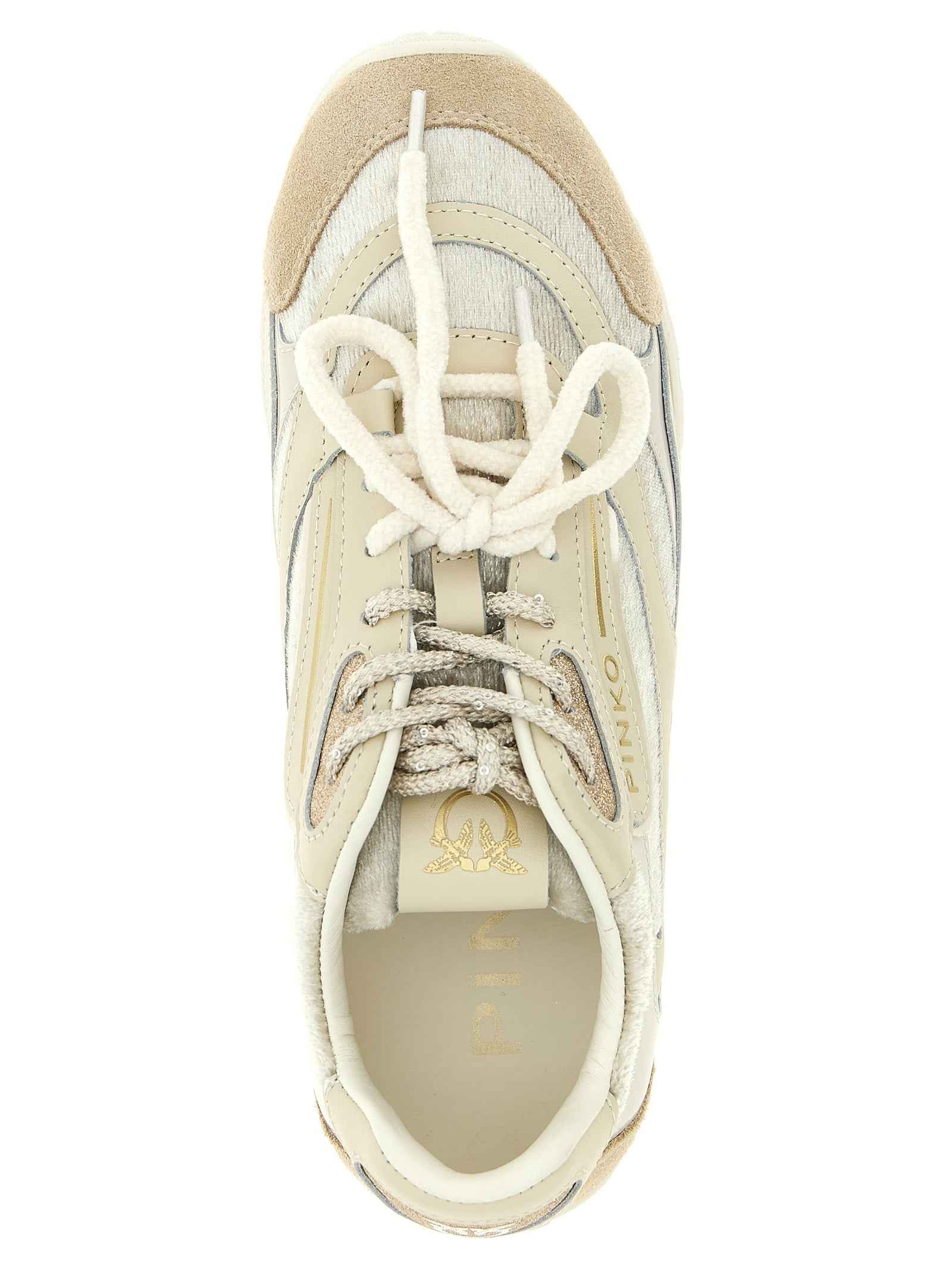 PINKO White Leather Low Top Sneakers