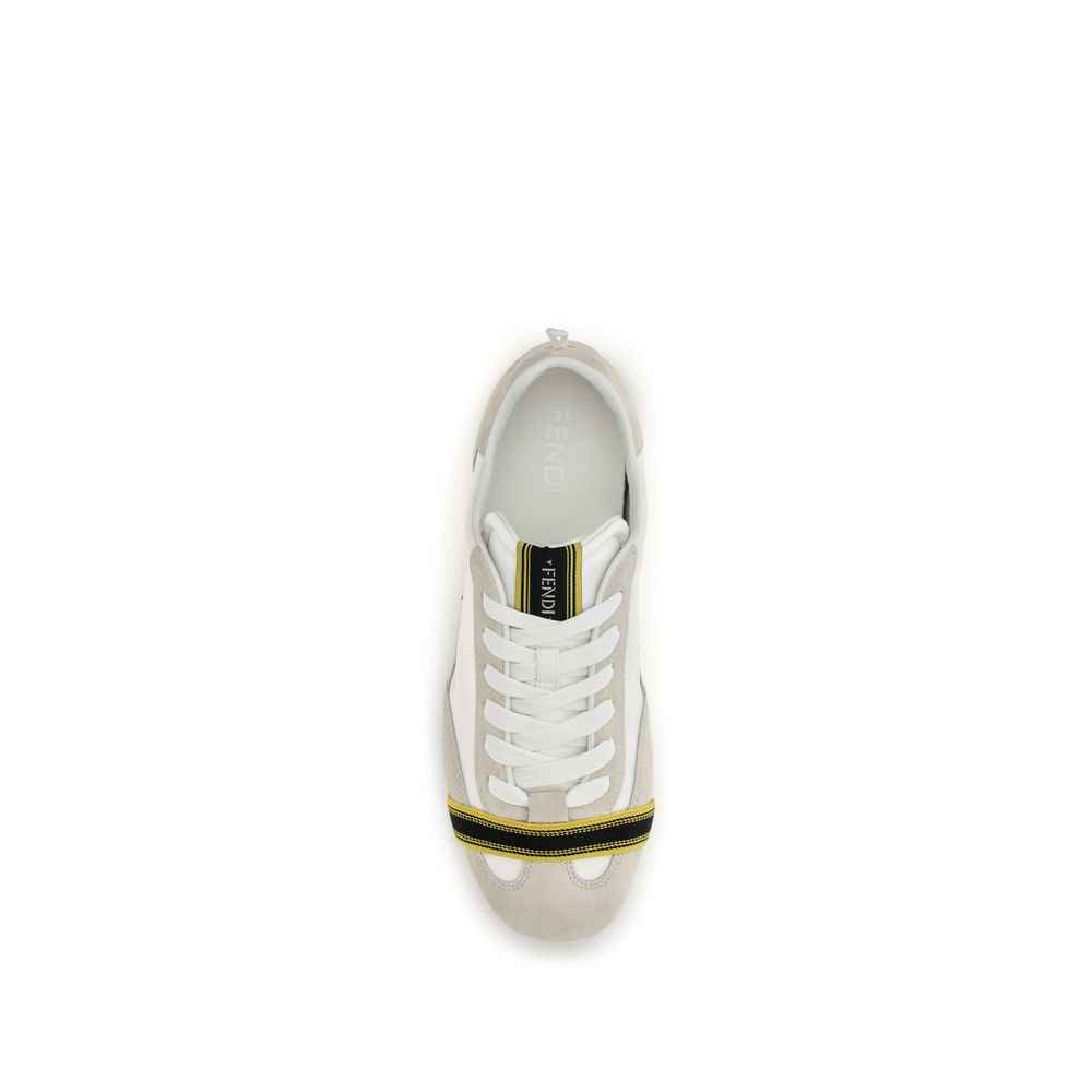 Fendi Gray Fabric Athletic Sneakers