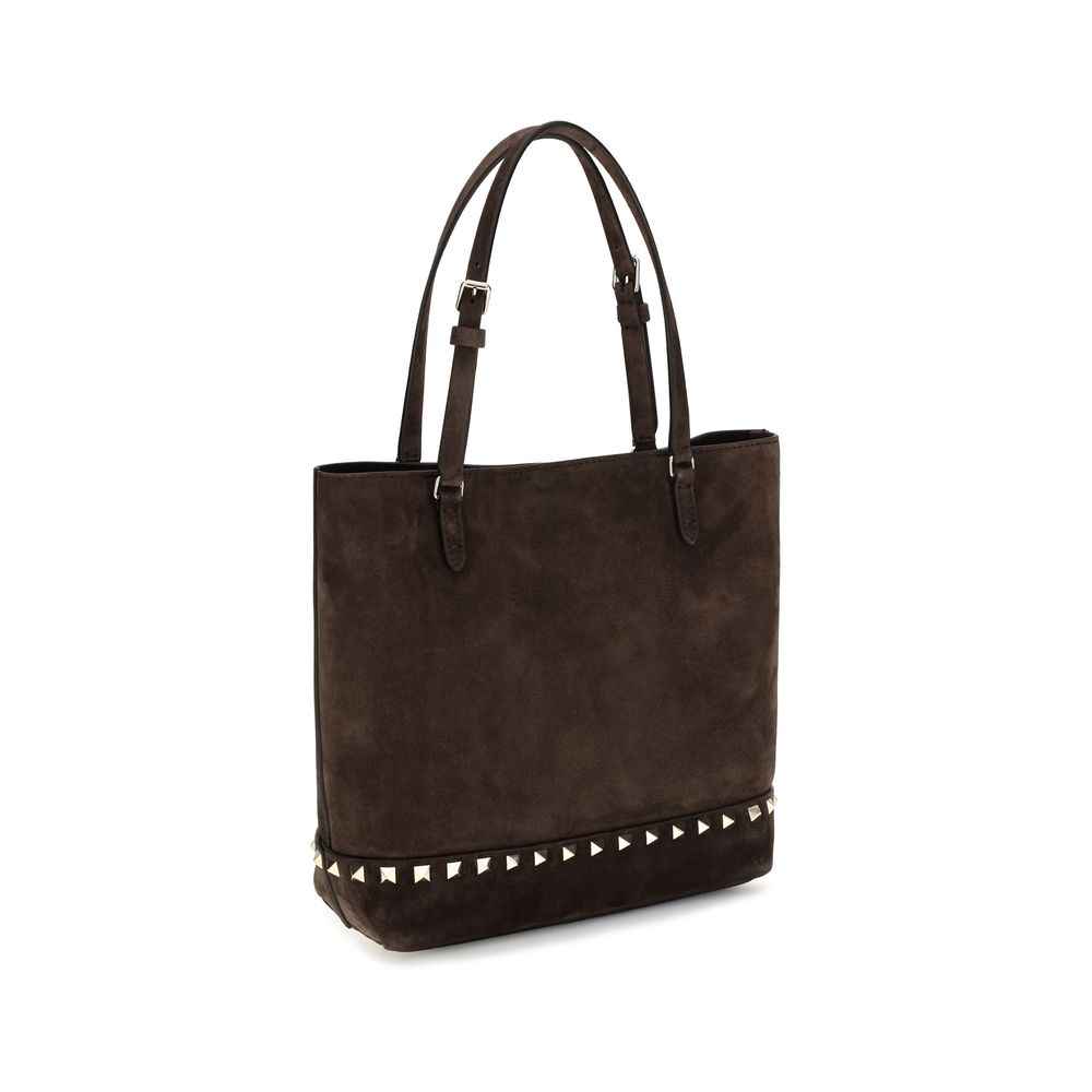 Valentino Garavani Brown Calf Leather Bos Taurus Shoulder Bag
