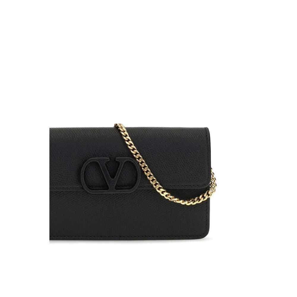 Valentino Garavani Black Calf Leather Bos Taurus Wallet