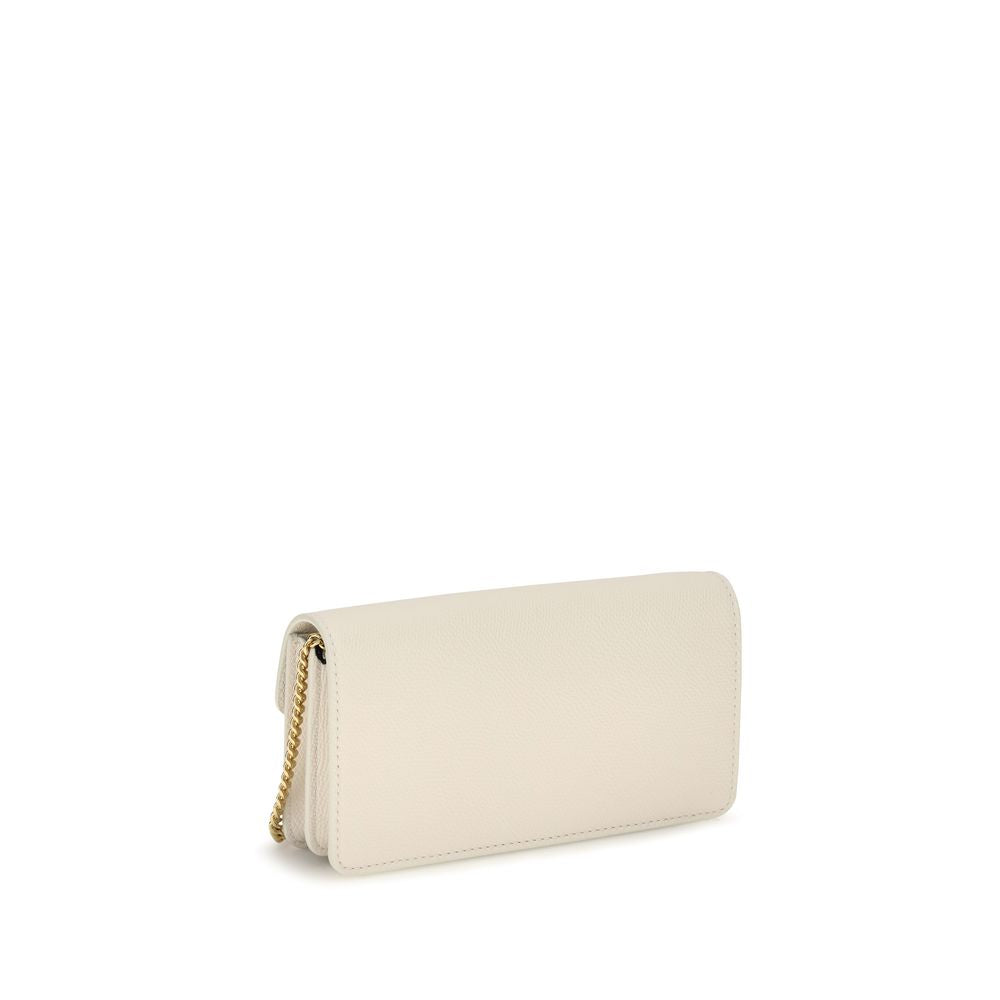 Valentino Garavani White Calf Leather Bos Taurus Wallet