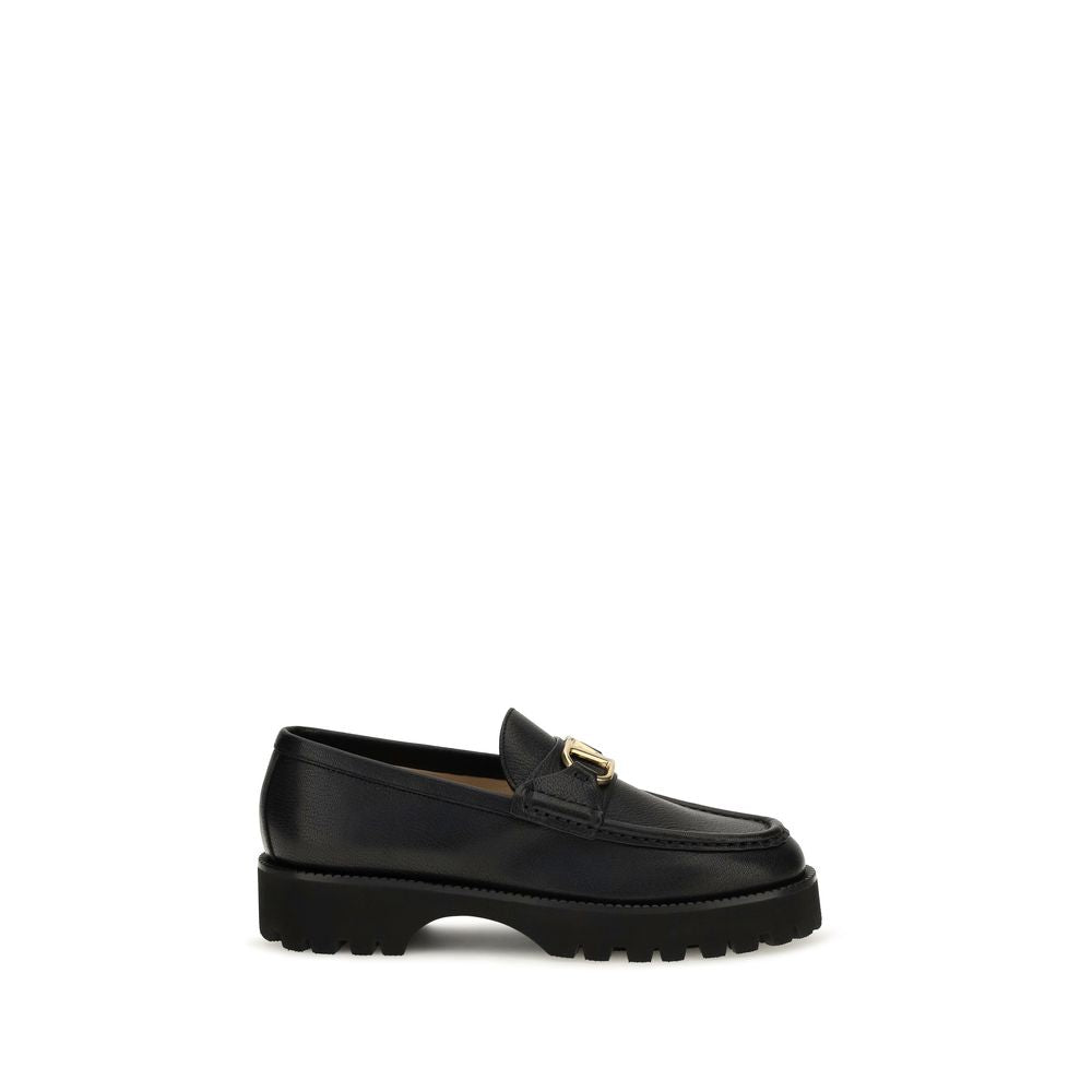 Valentino Garavani Black Goatskin Platform Loafers
