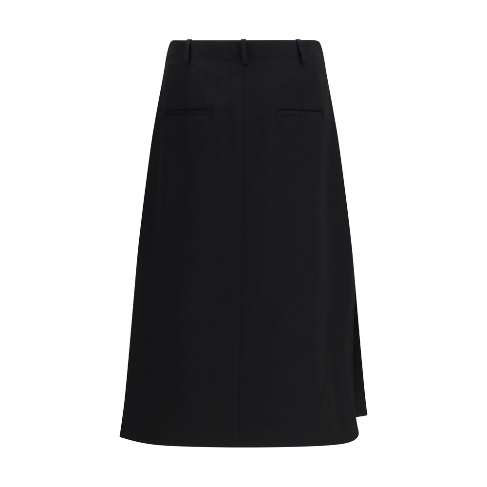 Fendi Black Wool Oves Aries Midi Skirt