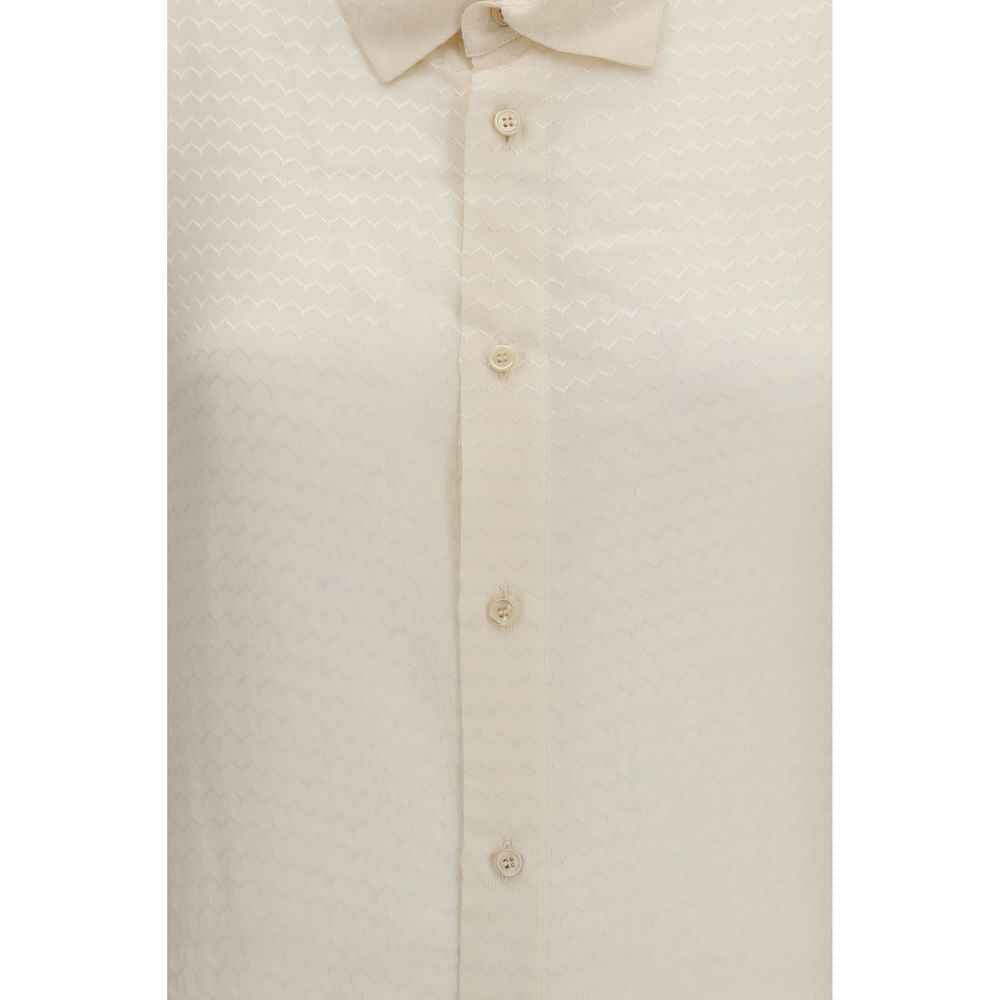 Fendi Beige Silk Pattern Shirt