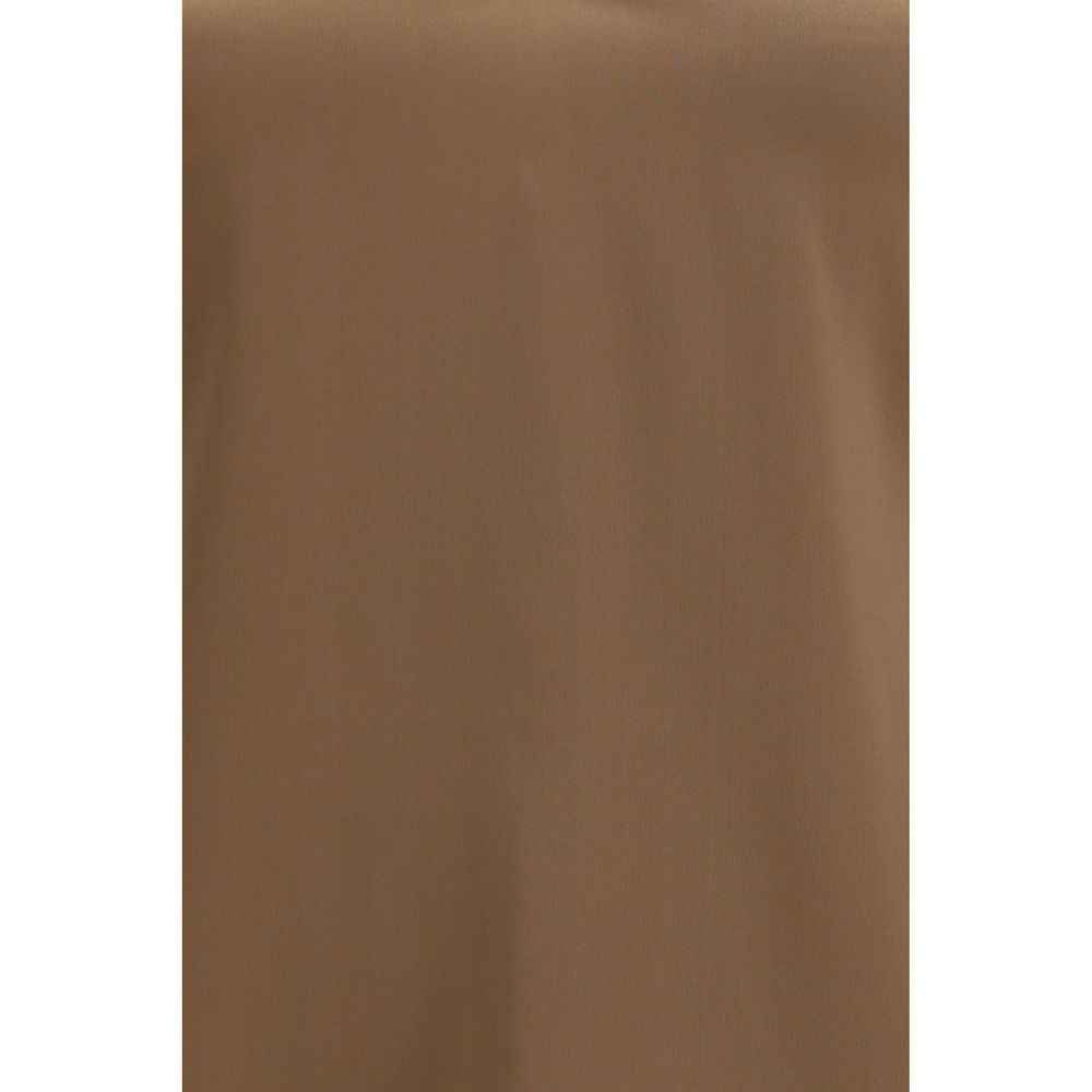 Brunello Cucinelli Brown Silk Sleeveles T-Shirt