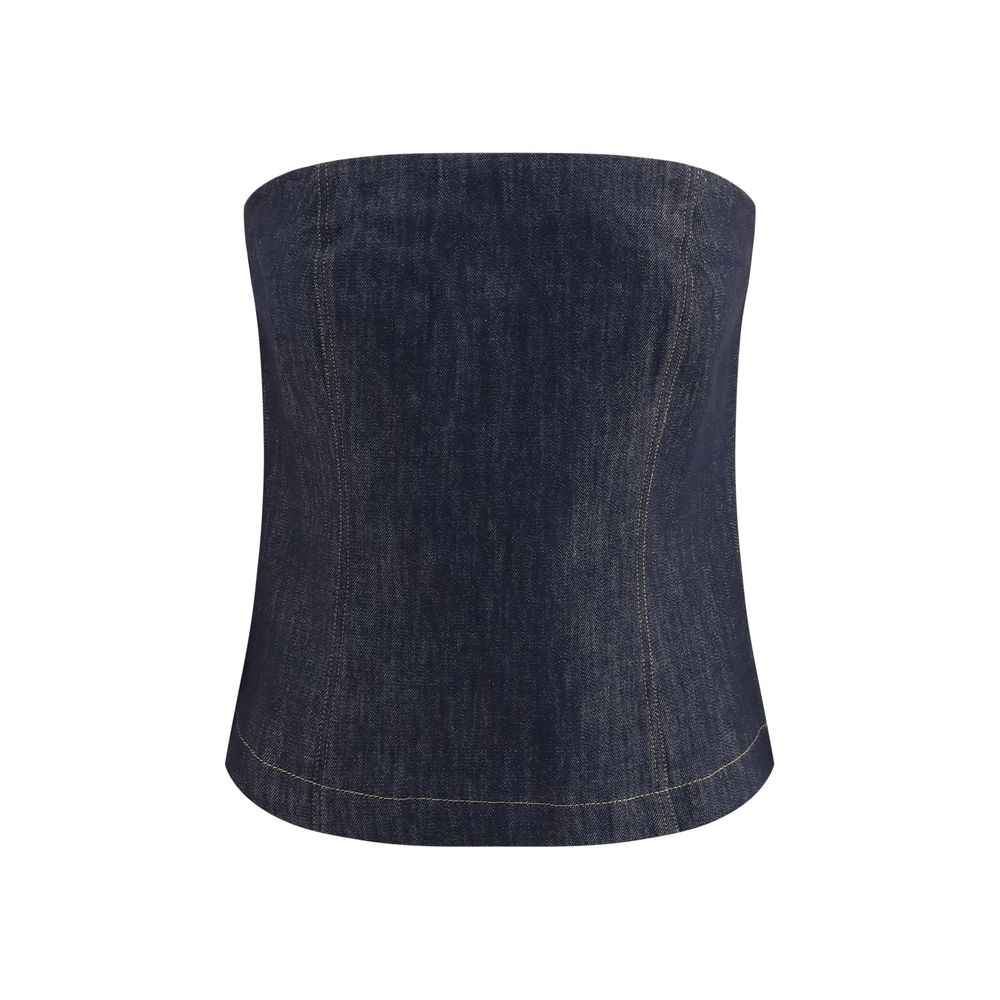 Brunello Cucinelli Blue Cotton Bodysuit