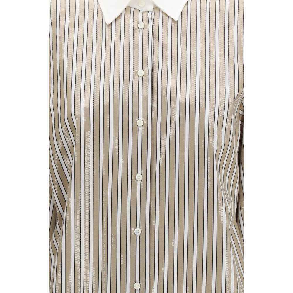 Brunello Cucinelli Beige Cotton Pattern Shirt