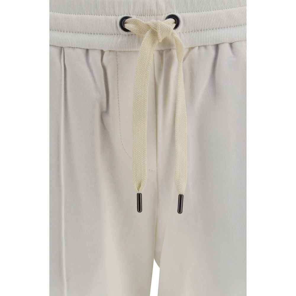 Brunello Cucinelli White Cotton Athletic Pants
