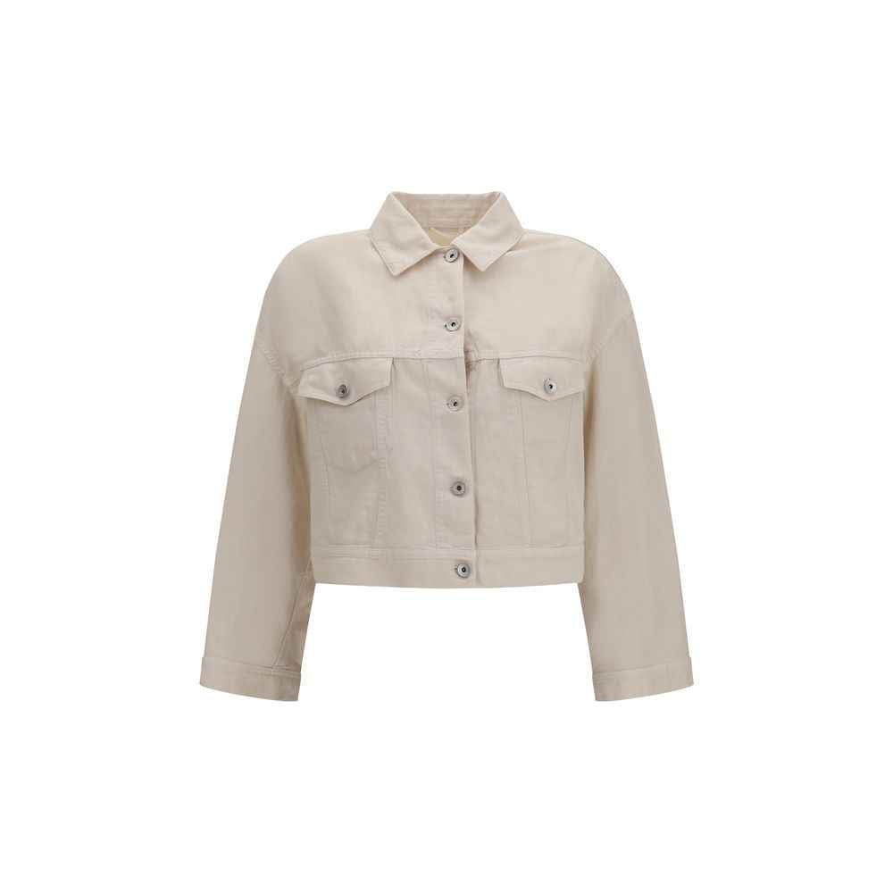 Brunello Cucinelli White Cotton Denim Jacket
