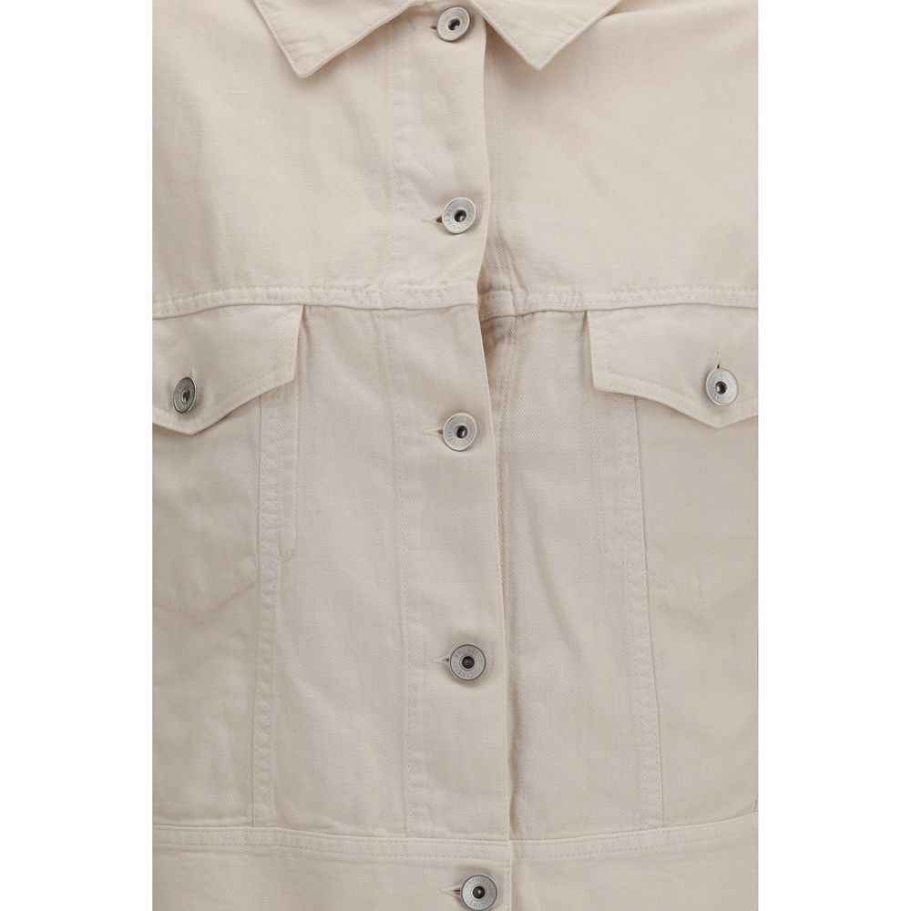 Brunello Cucinelli White Cotton Denim Jacket