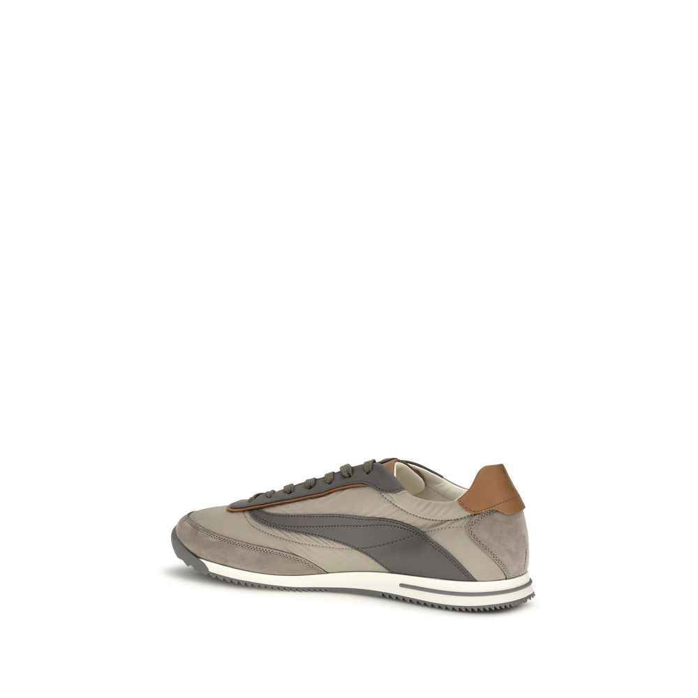 Brunello Cucinelli Beige Suede Leather Low Top Sneakers