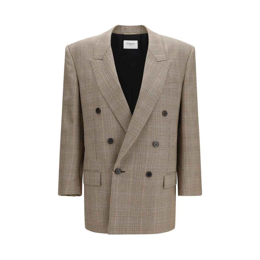 Saint Laurent Beige Wool Oves Aries Blazer