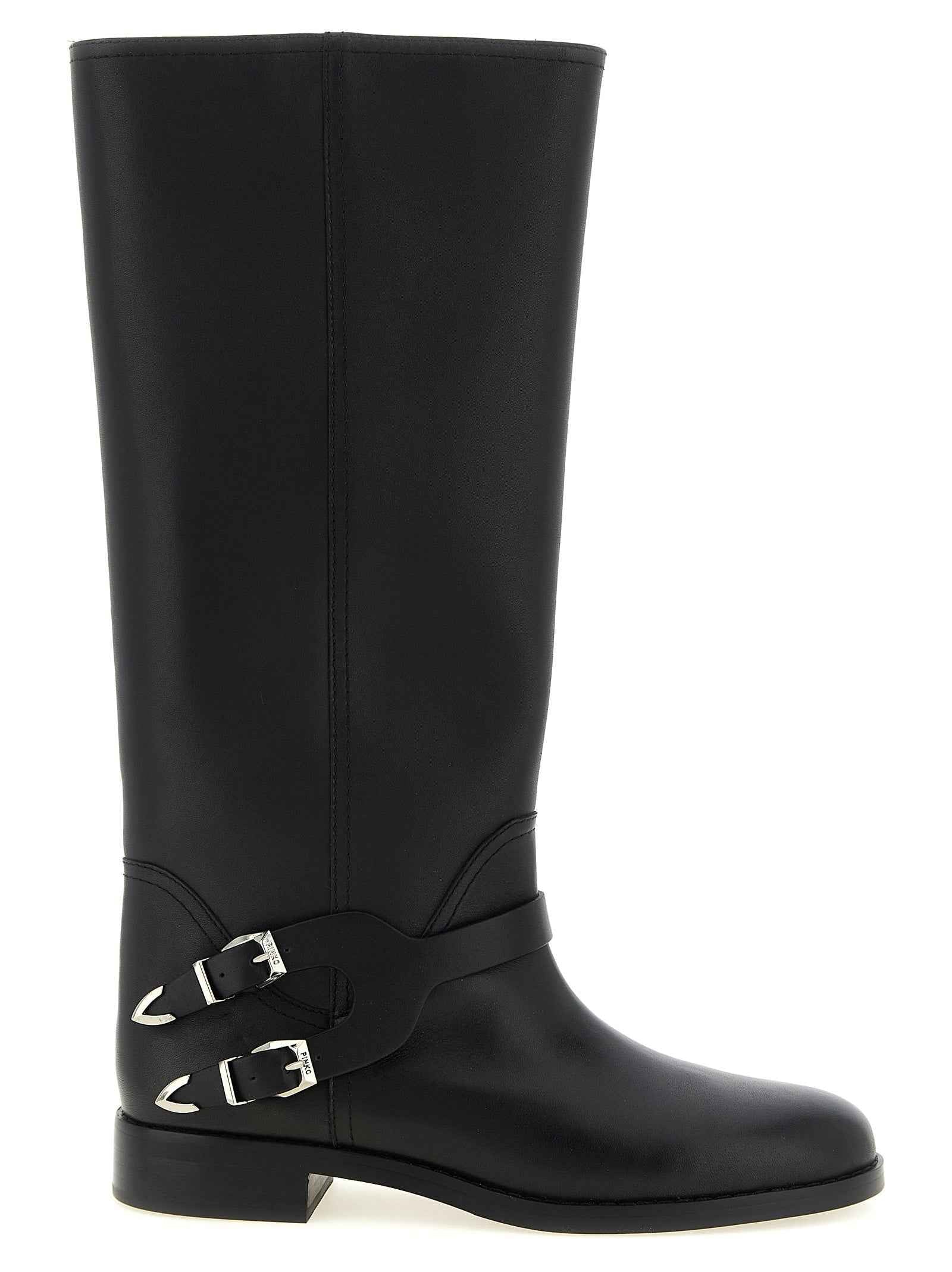 PINKO Black Cowhide Over The Knee