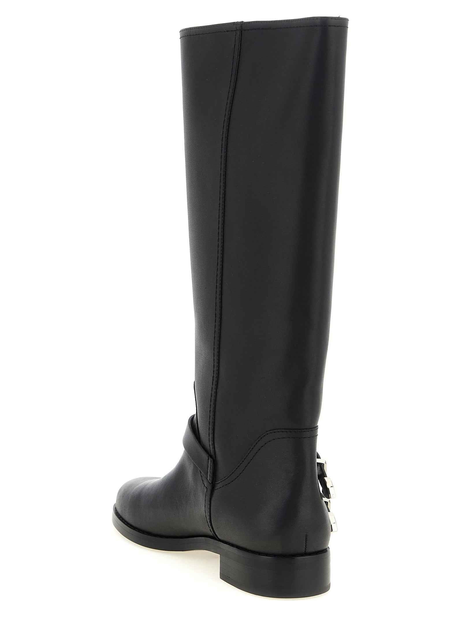 PINKO Black Cowhide Over The Knee