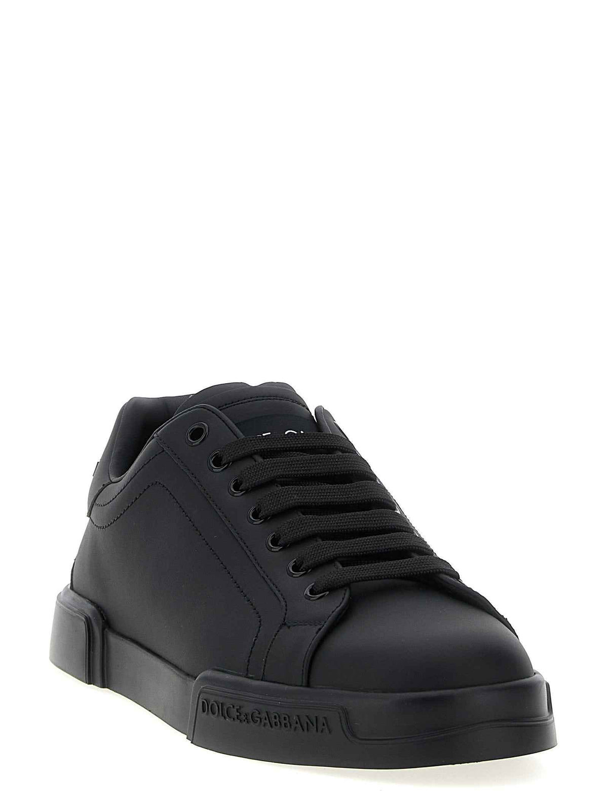 Dolce & Gabbana Black Calfskin Low Top Sneakers