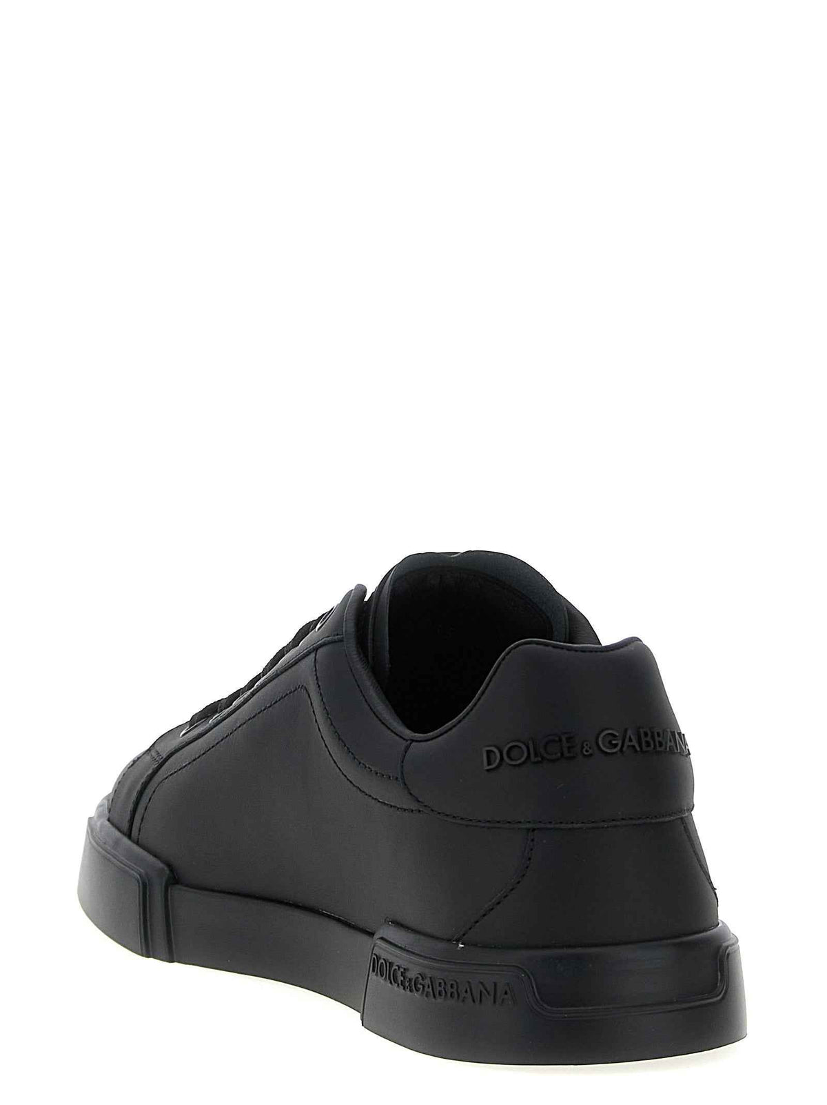 Dolce & Gabbana Black Calfskin Low Top Sneakers