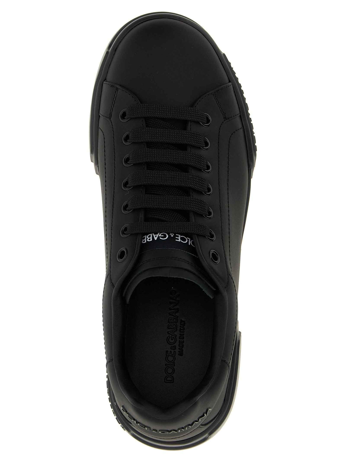 Dolce & Gabbana Black Calfskin Low Top Sneakers
