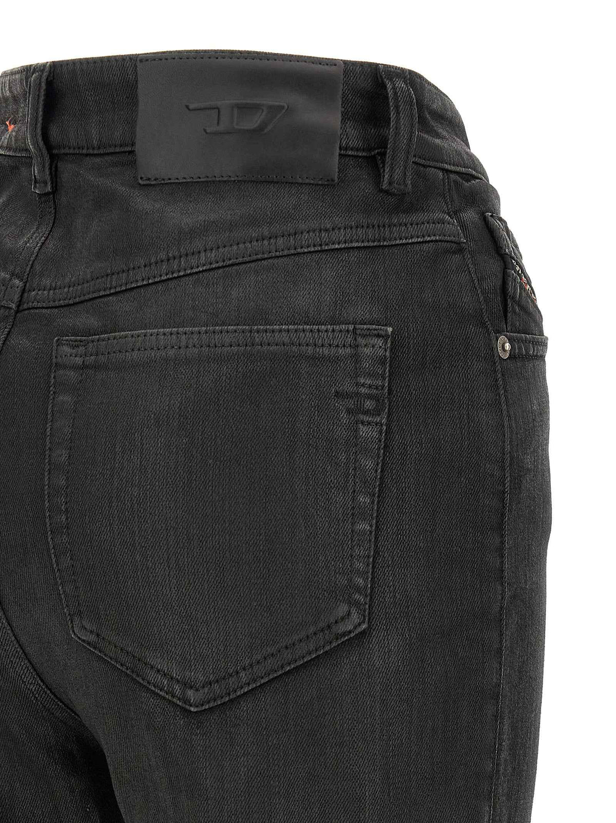 Diesel Black Cotton Slim Fit Jeans