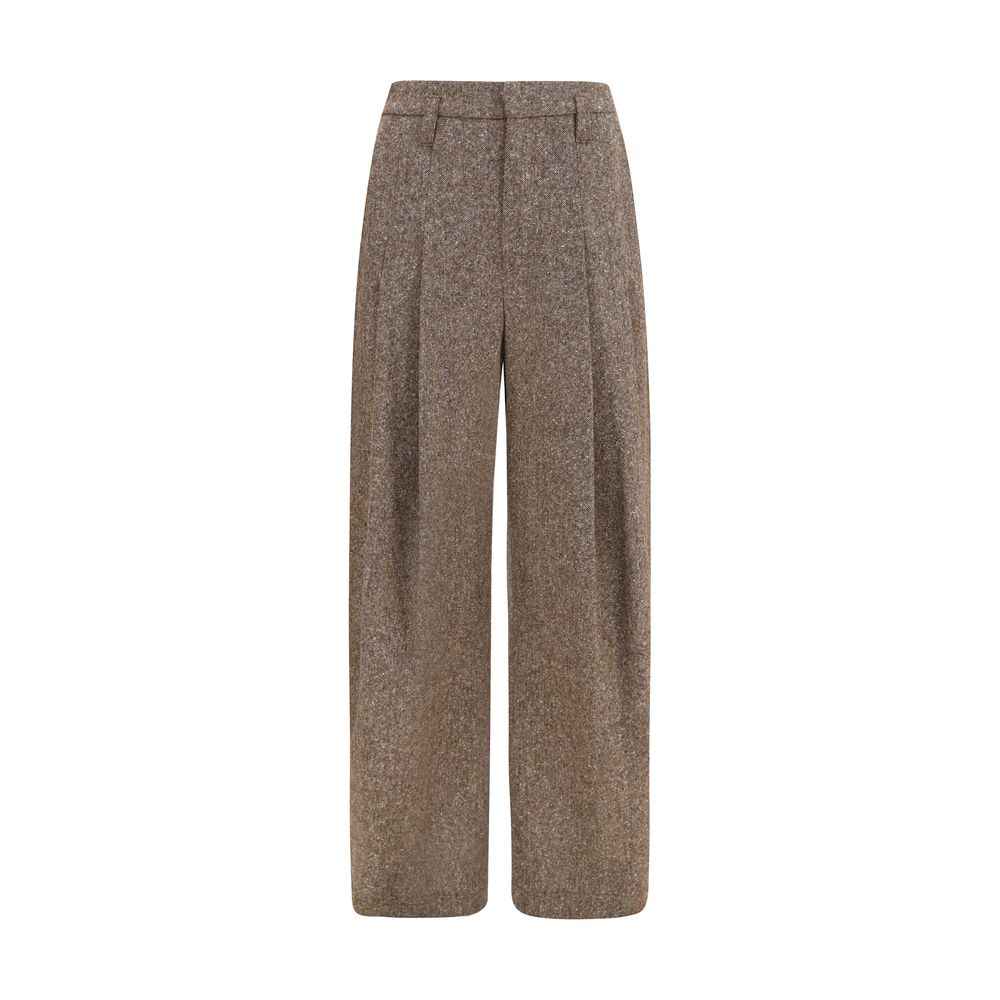 Brunello Cucinelli Brown Wool Oves Aries Casual Pants