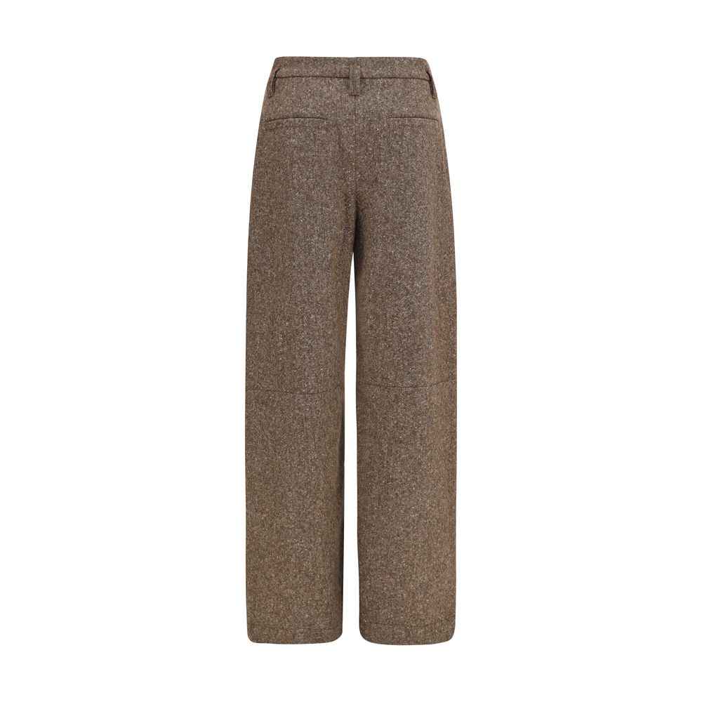 Brunello Cucinelli Brown Wool Oves Aries Casual Pants