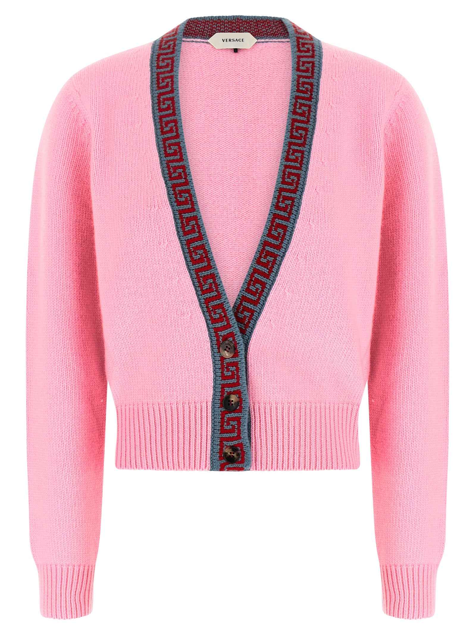 Versace Multicolor Virgin Wool Cardigan