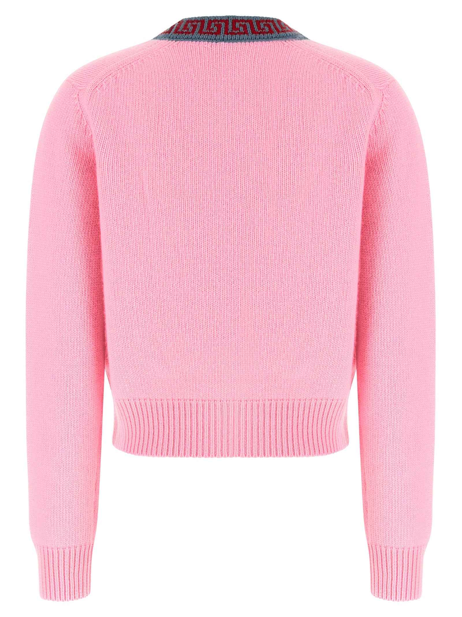 Versace Multicolor Virgin Wool Cardigan