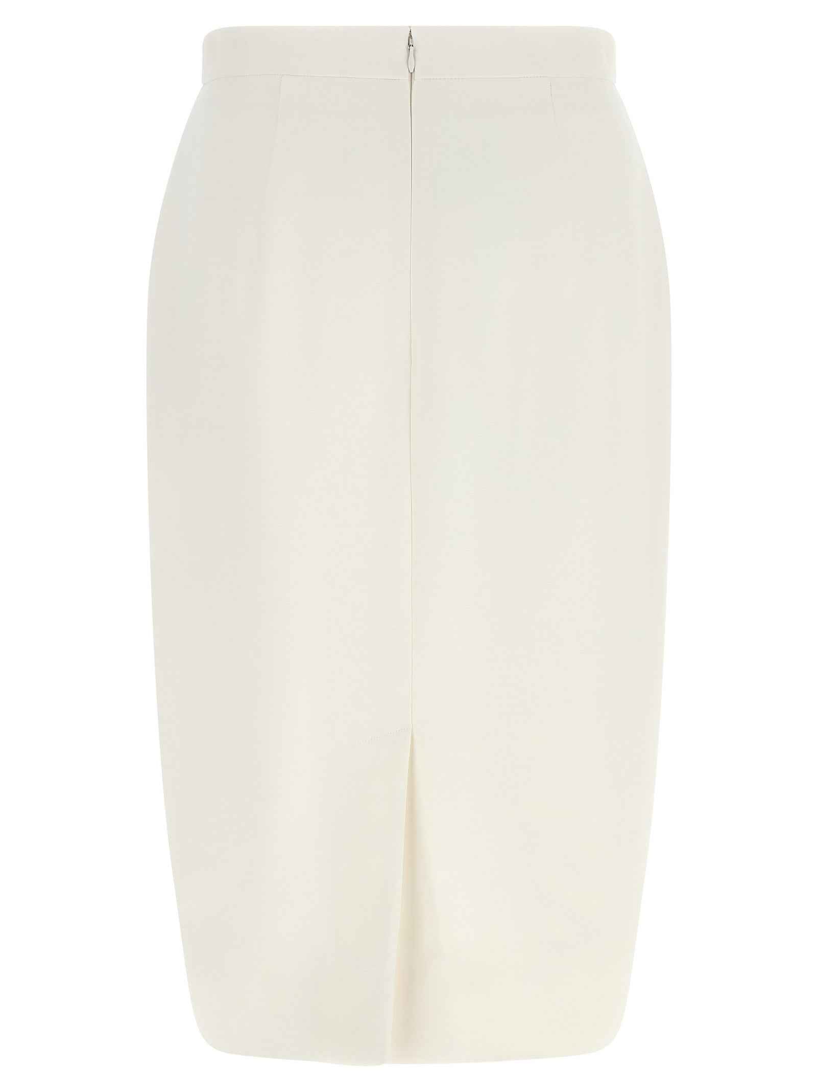 Stella McCartney White Polyester Midi Skirt
