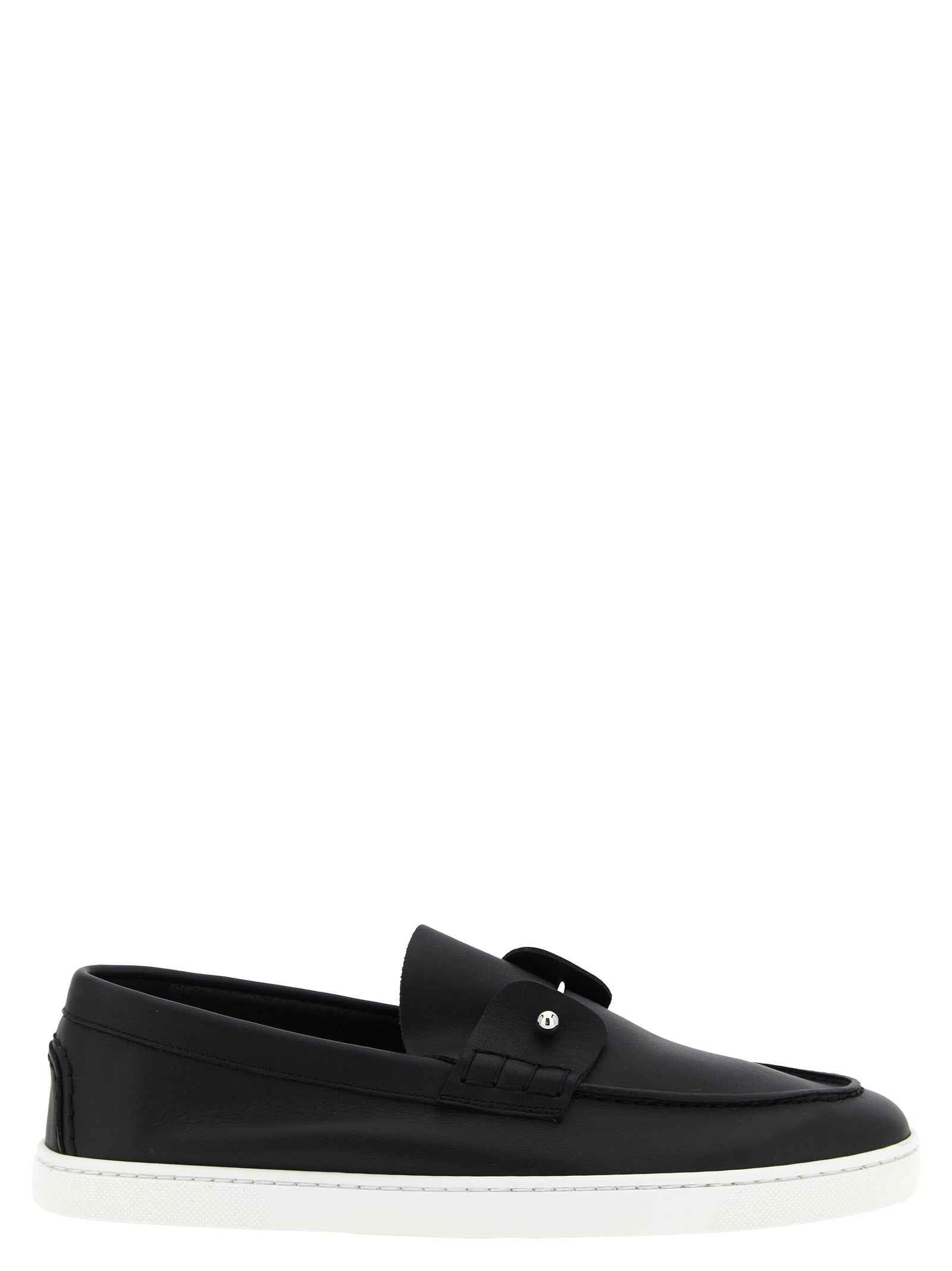 Christian Louboutin Black Calfskin Slip-On Loafers