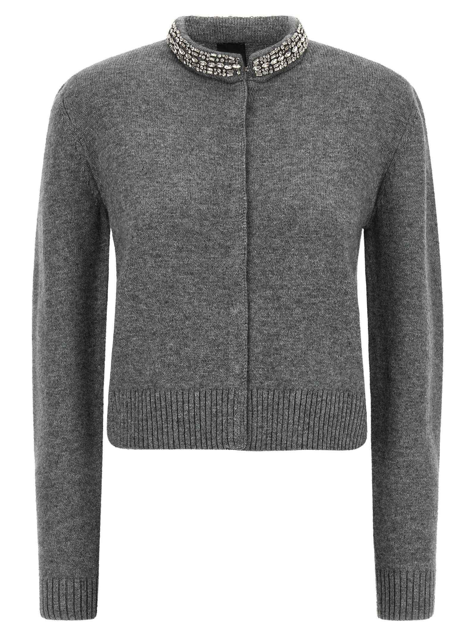 PINKO Gray Wool Cardigan