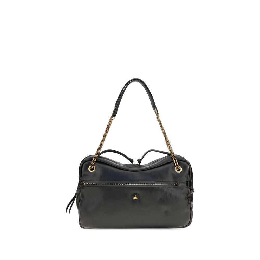 Vivienne Westwood Black Calf Leather Bos Taurus Shoulder Bag