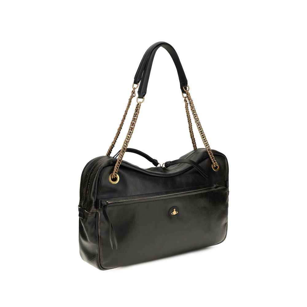 Vivienne Westwood Black Calf Leather Bos Taurus Shoulder Bag