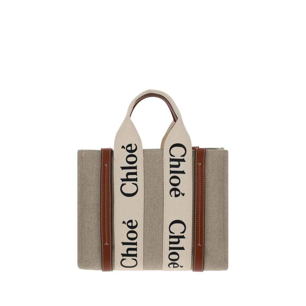 Chloé Brown Linen Handbag
