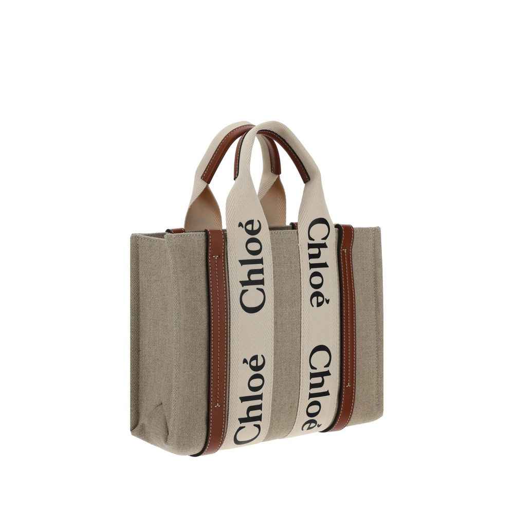 Chloé Brown Linen Handbag