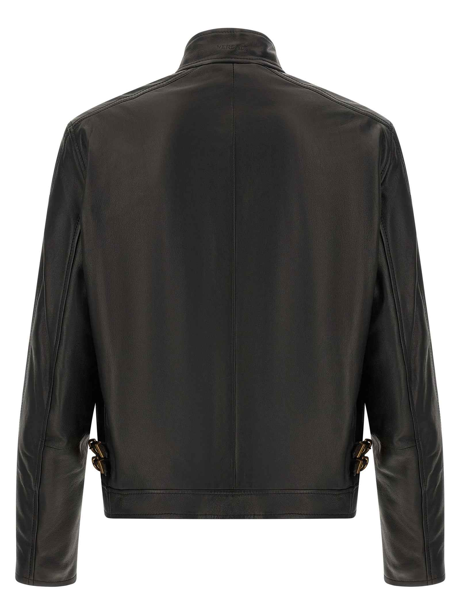 Versace Black Lamb Leather Leather Jacket