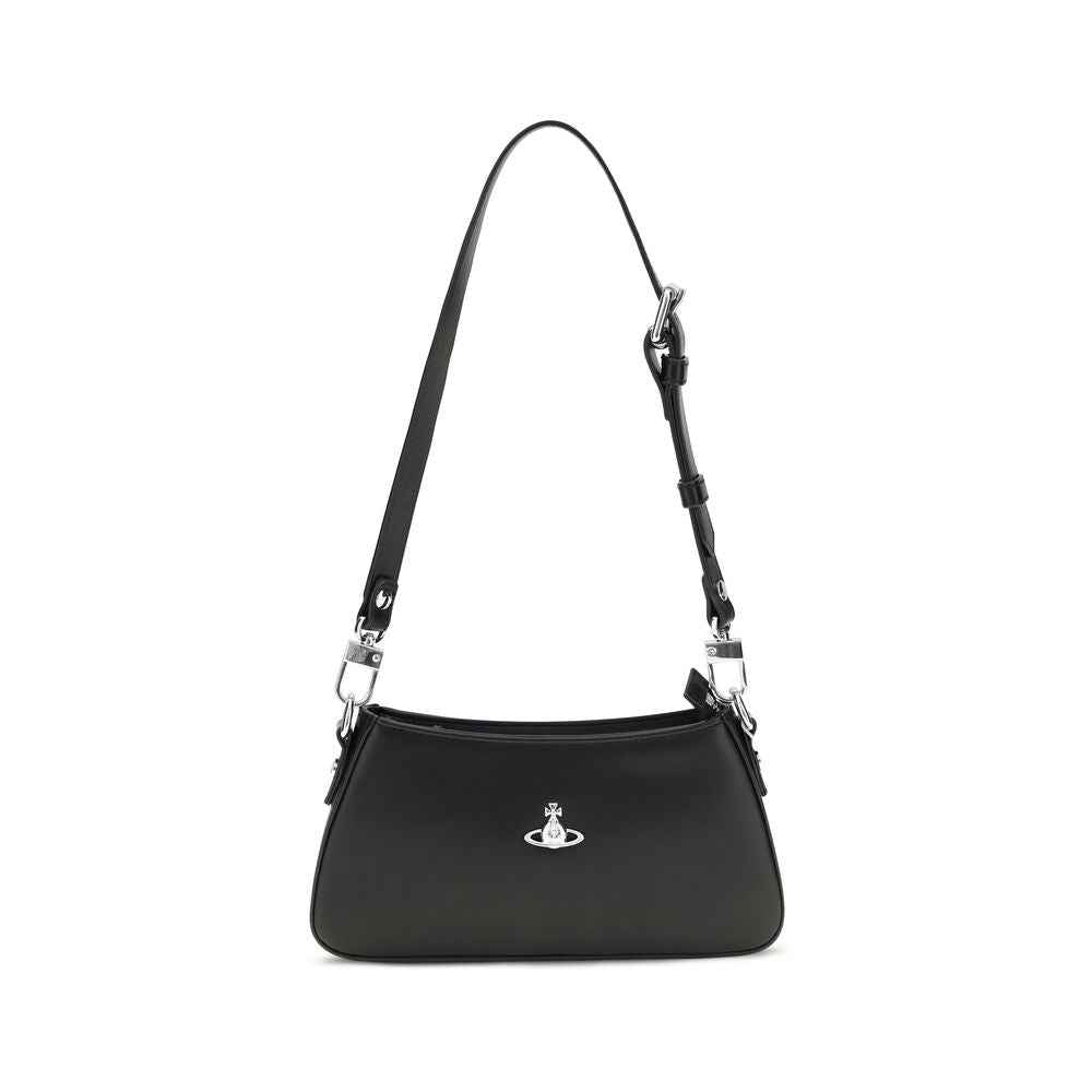 Vivienne Westwood Black Calf Leather Bos Taurus Shoulder Bag