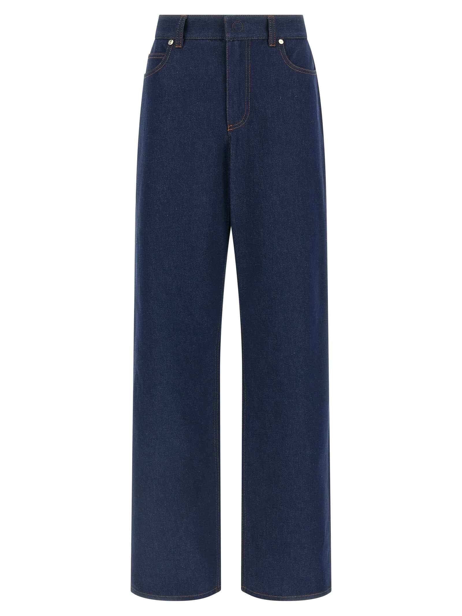 Fendi Blue Cotton Jeans Denim