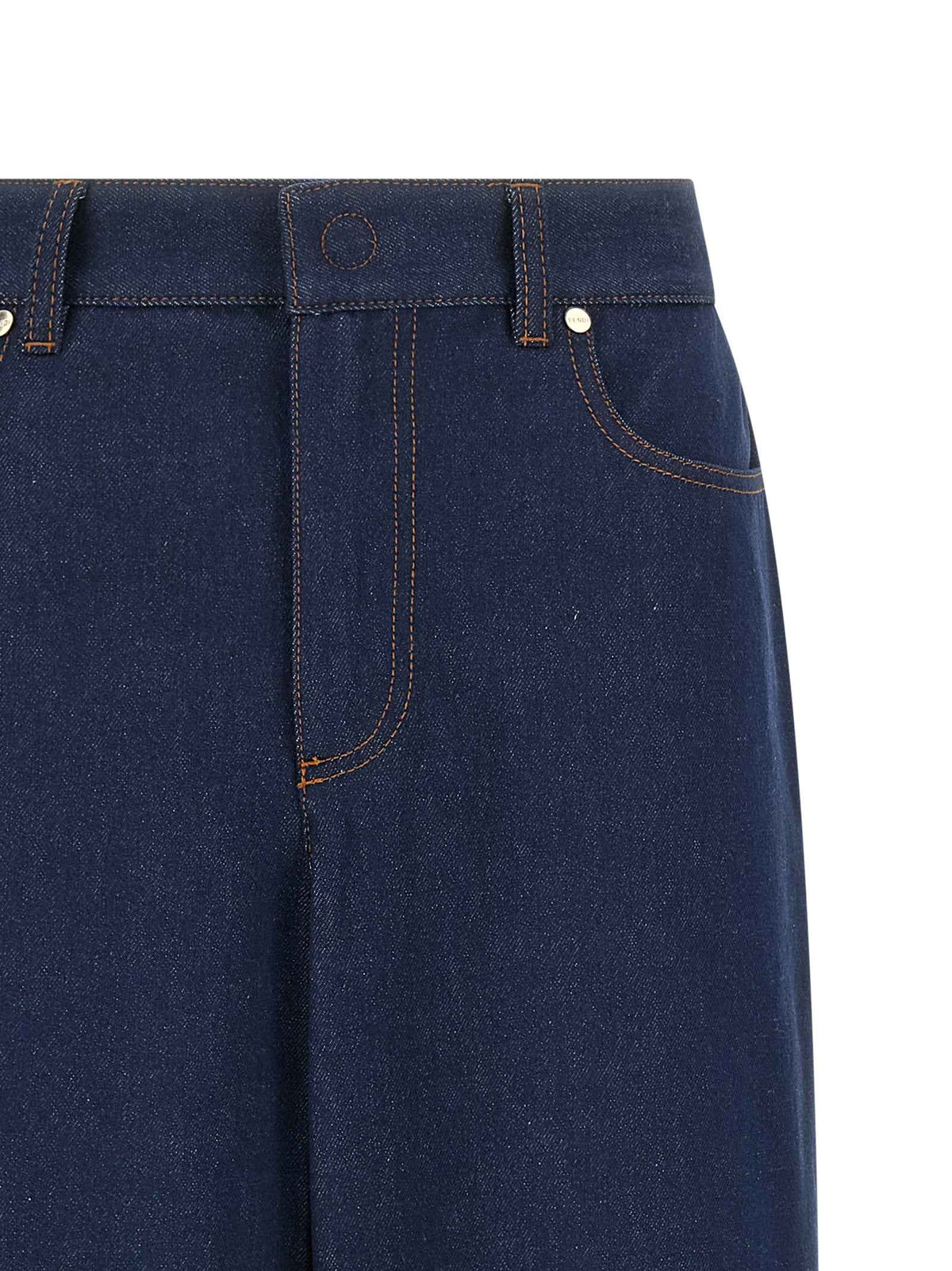 Fendi Blue Cotton Jeans Denim